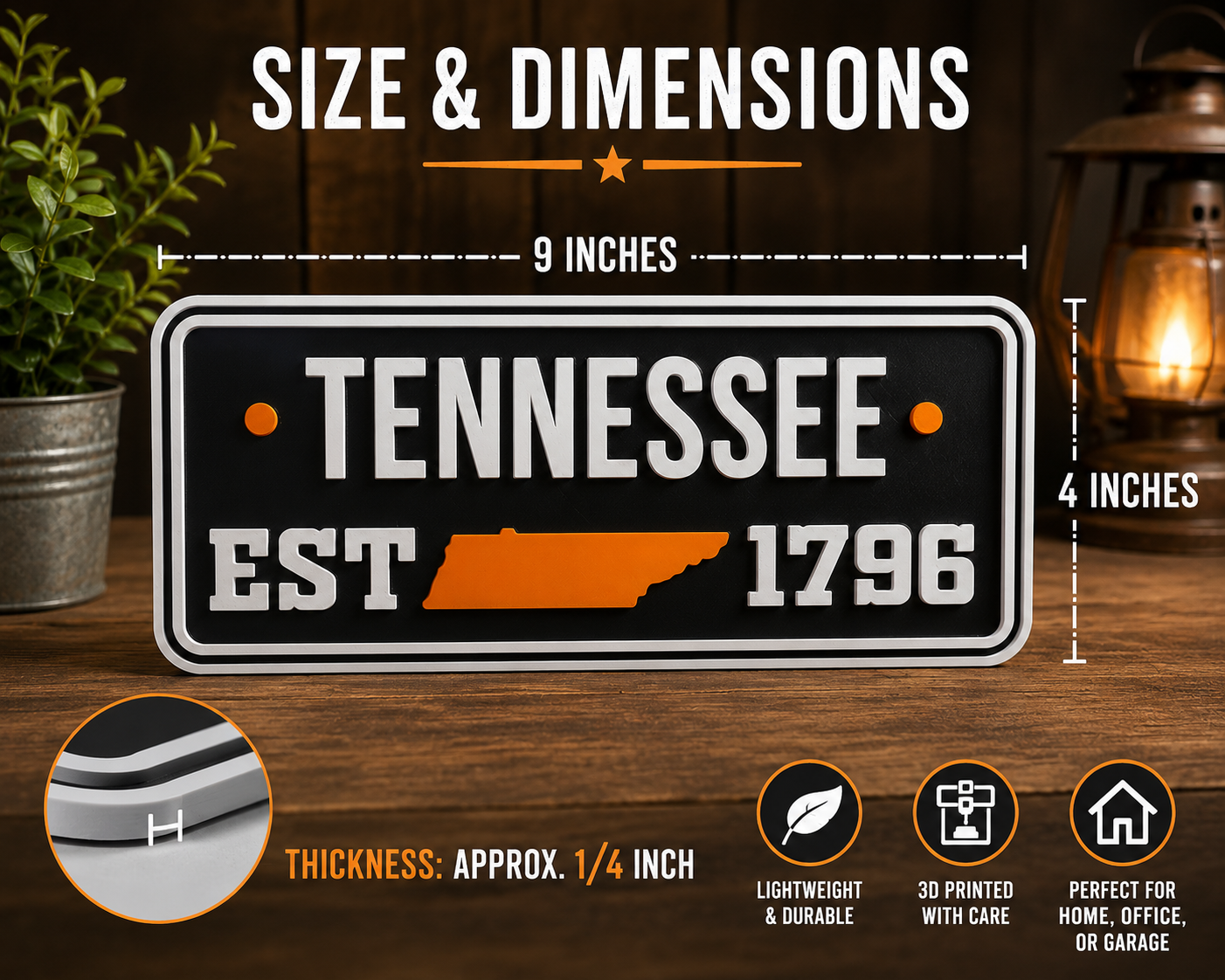 Tennessee State Decorative Wall Sign